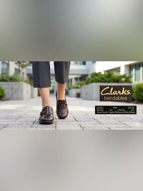 Clarks Bendables Loafer Women’s Size 9M Faux Patent Leather Brown Croc Print